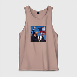 Майка мужская хлопок Покушение на Трампа, цвет: пыльно-розовый