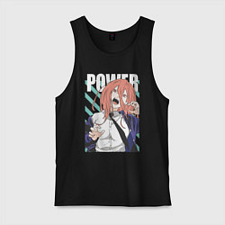 Майка мужская хлопок Человек-бензопила Пауэр Power, цвет: черный