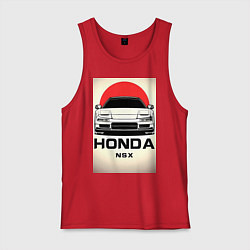 Майка мужская хлопок Honda nsx автомобиль, цвет: красный