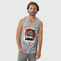 Майка мужская хлопок Mazda rx-7 автомобиль гоночный jdm, цвет: меланж — фото 2