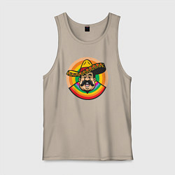 Майка мужская хлопок Весёлый мексиканец, цвет: миндальный