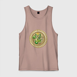 Майка мужская хлопок 2025 год змеи, цвет: пыльно-розовый