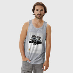 Майка мужская хлопок Porsche 911 стильный автомобиль, цвет: меланж — фото 2