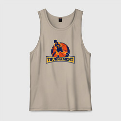 Майка мужская хлопок Турнир по баскету, цвет: миндальный