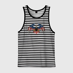 Майка мужская хлопок Eagle America, цвет: черная тельняшка