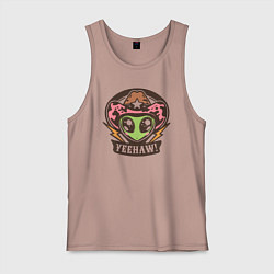 Майка мужская хлопок Инопланетянин ковбой, цвет: пыльно-розовый