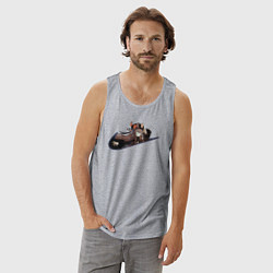 Майка мужская хлопок Hu-Tao Genshin Impact, цвет: меланж — фото 2