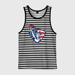 Майка мужская хлопок США статуя свободы, цвет: черная тельняшка