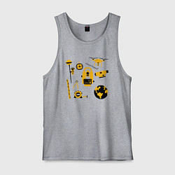 Майка мужская хлопок Геодезист атрибуты, цвет: меланж