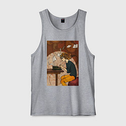 Майка мужская хлопок Писатель, цвет: меланж