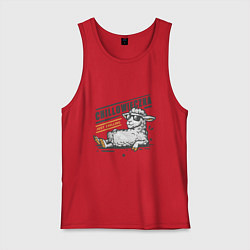 Майка мужская хлопок Chillowieczka - овечка чилит, цвет: красный