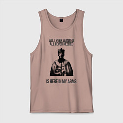Майка мужская хлопок In my arms, цвет: пыльно-розовый