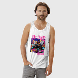 Майка мужская хлопок Городская девушка ангел в стиле хип-хоп, цвет: белый — фото 2