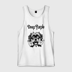 Майка мужская хлопок Deep Purple - rock dog, цвет: белый