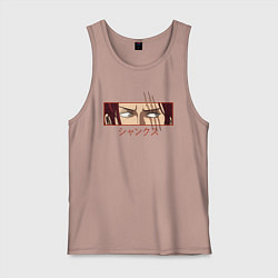 Майка мужская хлопок One Piece Shanks, цвет: пыльно-розовый