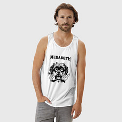 Майка мужская хлопок Megadeth - rock dog, цвет: белый — фото 2