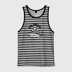 Майка мужская хлопок Fish breeze, цвет: черная тельняшка