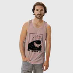 Майка мужская хлопок Satoru gojo anime, цвет: пыльно-розовый — фото 2