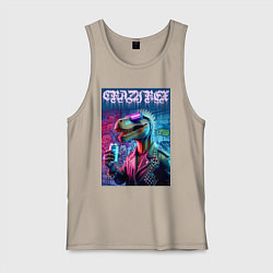 Майка мужская хлопок Crazy rex - ai art fantasy, цвет: миндальный