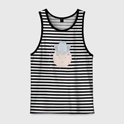 Майка мужская хлопок Elephant on the moon, цвет: черная тельняшка