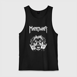 Майка мужская хлопок Manowar rock dog, цвет: черный