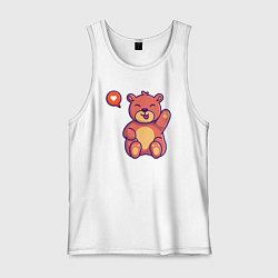 Майка мужская хлопок Lovely bear, цвет: белый