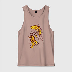 Майка мужская хлопок Золотая рыбка, цвет: пыльно-розовый