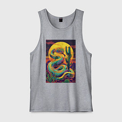Майка мужская хлопок Змея на закате, цвет: меланж