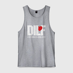 Майка мужская хлопок Devoted involved loving father - DILF, цвет: меланж