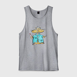 Майка мужская хлопок Хомяк врач, цвет: меланж