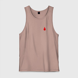 Майка мужская хлопок Группа крови: первая отрицательная, цвет: пыльно-розовый