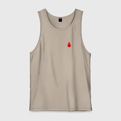 Майка мужская хлопок Группа крови: третья отрицательная, цвет: миндальный