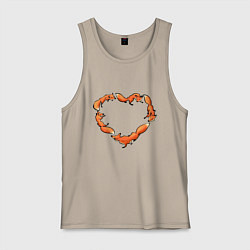 Майка мужская хлопок Лисердце, цвет: миндальный