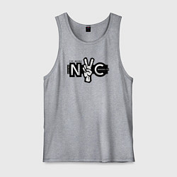 Майка мужская хлопок New York peace, цвет: меланж