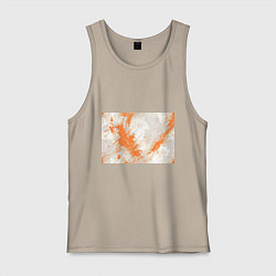 Мужская майка Оранжевая краска на белом