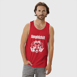 Майка мужская хлопок Limp Bizkit rock dog, цвет: красный — фото 2