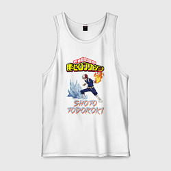 Майка мужская хлопок Моя геройская академия Шото герой, цвет: белый