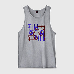 Мужская майка Абстракция красно-синих линий