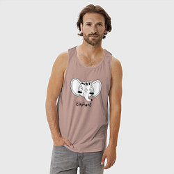 Майка мужская хлопок Слоник милаш, цвет: пыльно-розовый — фото 2