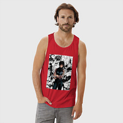 Майка мужская хлопок Магическая битва Маки Дзэнин коллаж, цвет: красный — фото 2