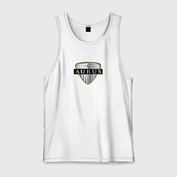 Майка мужская хлопок AURUS logo auto, цвет: белый
