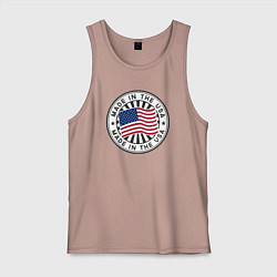 Майка мужская хлопок Made in the USA, цвет: пыльно-розовый