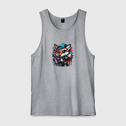 Майка мужская хлопок Уличная художница, цвет: меланж