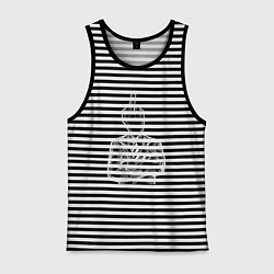 Майка мужская хлопок Fuck boss, цвет: черная тельняшка