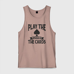 Майка мужская хлопок Играй с игроком а не с картами, цвет: пыльно-розовый