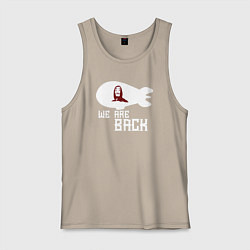 Майка мужская хлопок Бумажный дом - мы вернулись, цвет: миндальный