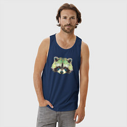 Майка мужская хлопок Милый енотик, цвет: тёмно-синий — фото 2