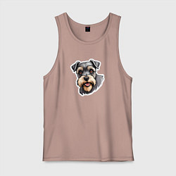 Майка мужская хлопок Классный цвергшнауцер, цвет: пыльно-розовый