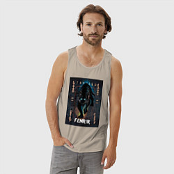 Майка мужская хлопок Fenrir black vinyl, цвет: миндальный — фото 2