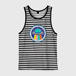 Майка мужская хлопок Want to believe, цвет: черная тельняшка